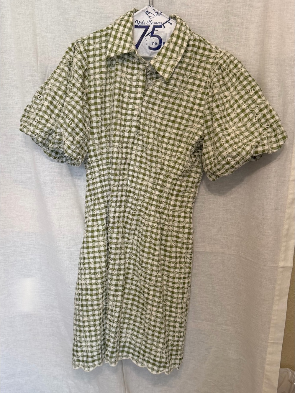 Tuckernuck Green & White Gingham Collared Dress